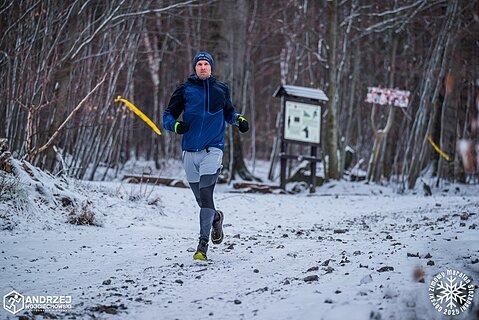 Michał během Górski Zimowy Maraton Ślężański 2025