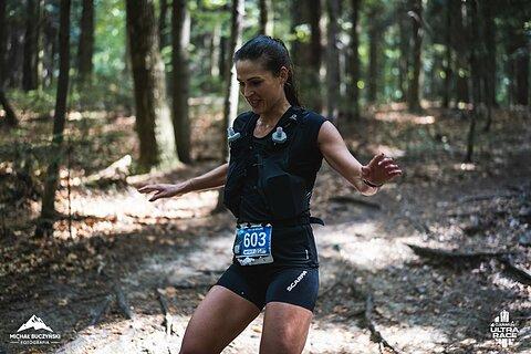 Katarzyna během Garmin Ultra Race Myślenice 2025