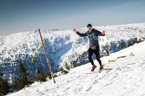 Marcin během Zimowy Ultramaraton Karkonoski 2026