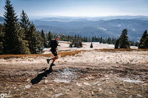 Michał během Baran Trail Race Zima 2026
